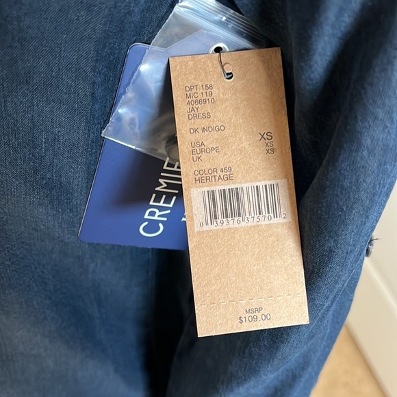 CREMIEUX Jay ShirtDress Denim Dark Indigo- Size XS - Picture 6 of 11